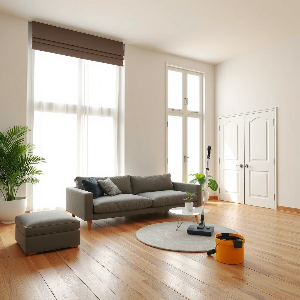 Living room after deep clean